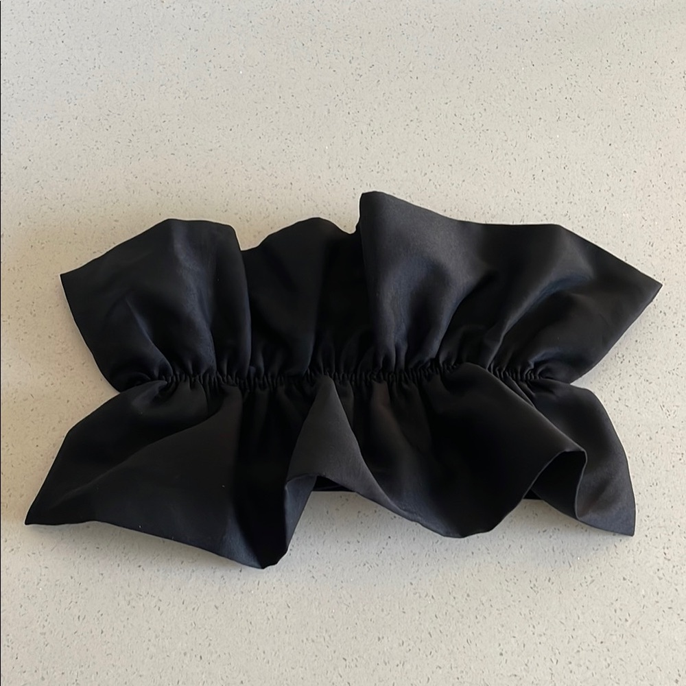 Zara Black Ruffled Crop Top